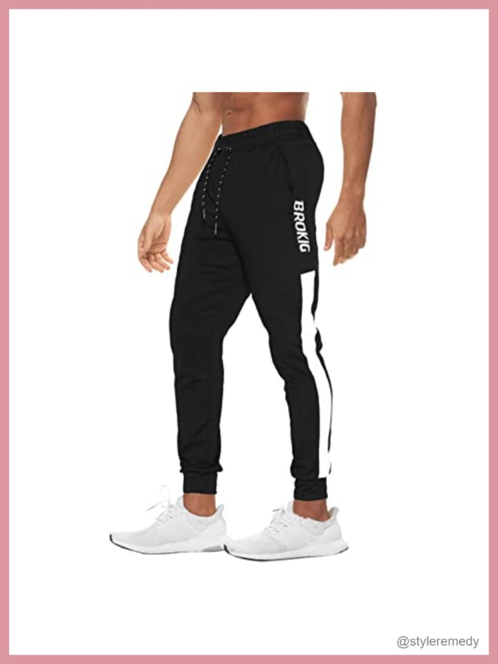 Mens Zip Pocket Joggers Athletic Sweatpants Workout Gym